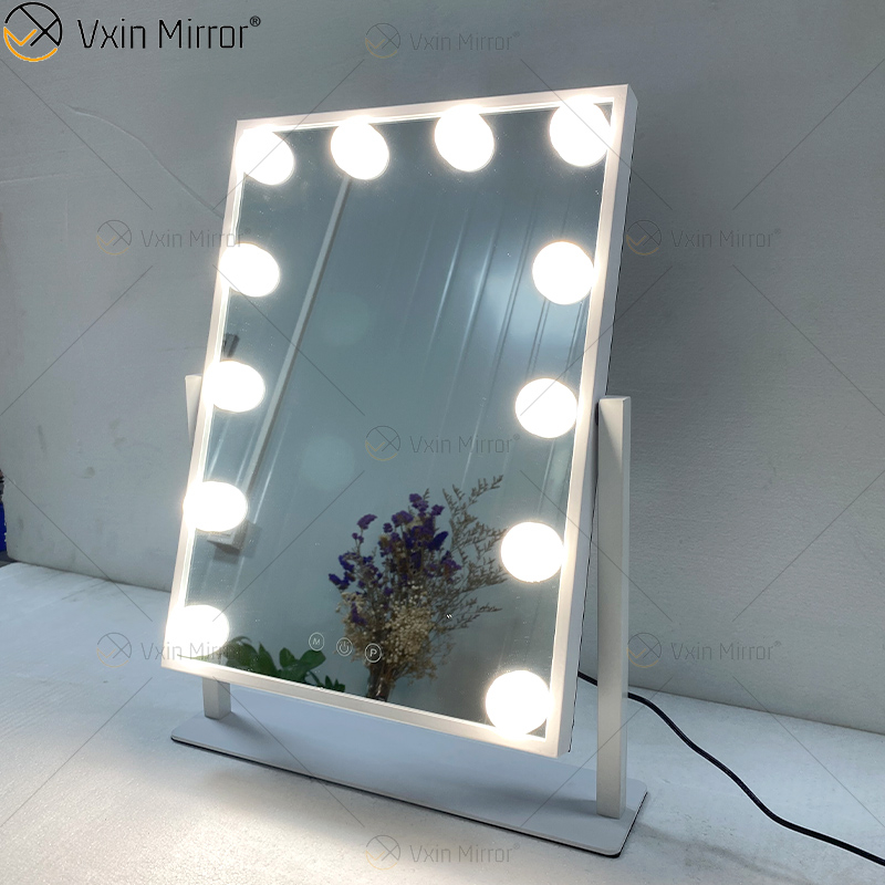 Espelho Oval Decorativo WXDL-122 Espelho de Maquiagem Hollywood Espelho com Luz Led para Quarto