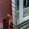 Vanity Hollywood LED com Bluetooth WXDL-1208 Cristal Areia Tampo de Mesa Oval Estilo Decorativo Espelho de Maquiagem para Conjuntos de Quarto