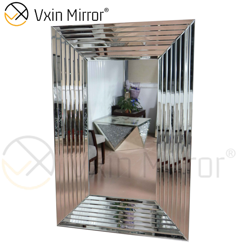 Decoração de Parede Design WXM-1529 Espelho Arte de Parede Retangular Prata Espelho Pendurado na Parede