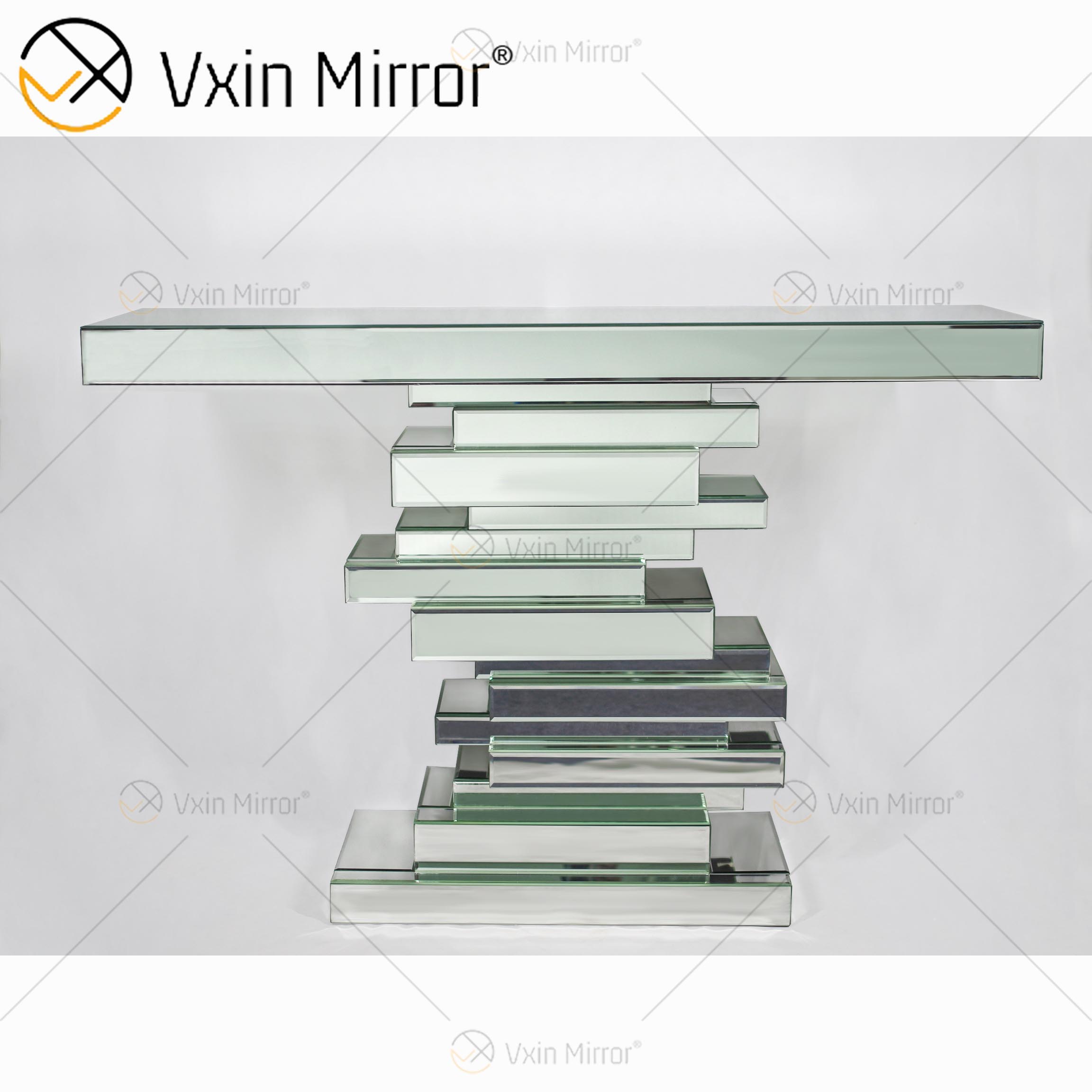 Atacado Elegante WXF-011 Espelho Prata Charmoso Mesa Console para Móveis Luxo