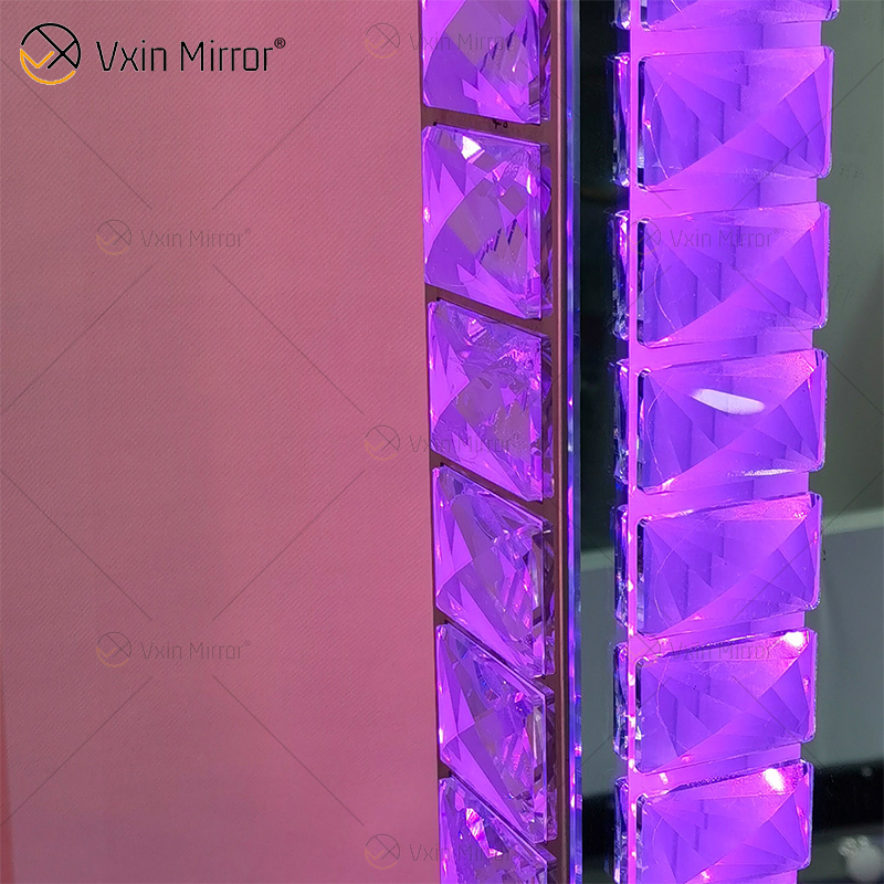 Vanity Hollywood LED com Bluetooth WXDL-1208 Cristal Mesa Oval Espelho de Maquiagem Estilo Decorativo com Luz LED Conjuntos de Quarto