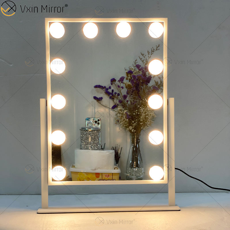 Espelho Oval Decorativo WXDL-122 Espelho de Maquiagem Hollywood Espelho com Luz Led para Quarto