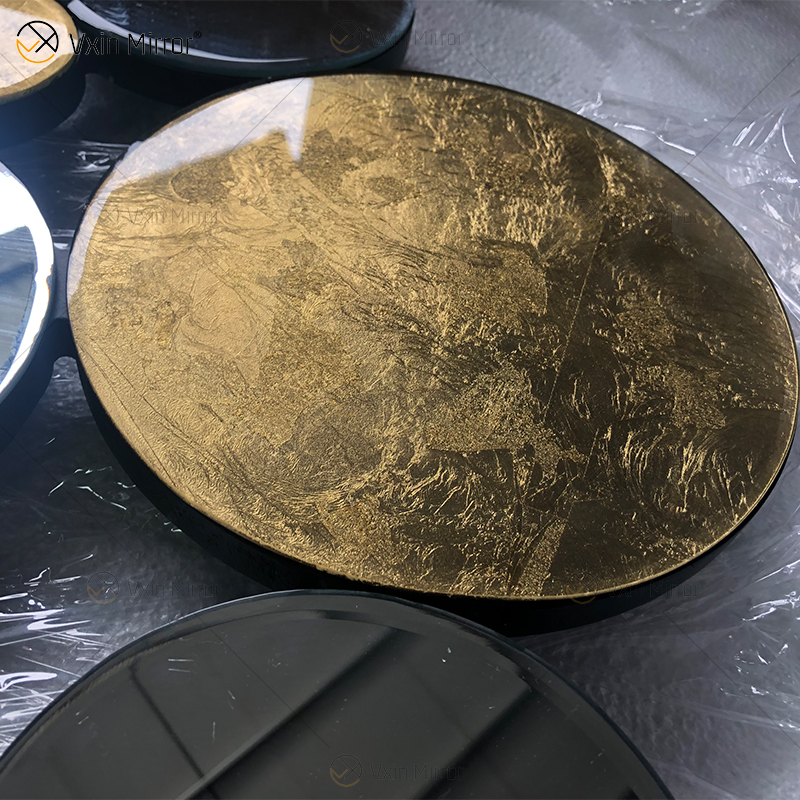 Venda imperdível WXM-1961 Golden Leaf 3D espelho de parede de luxo Espelho de parede antigo