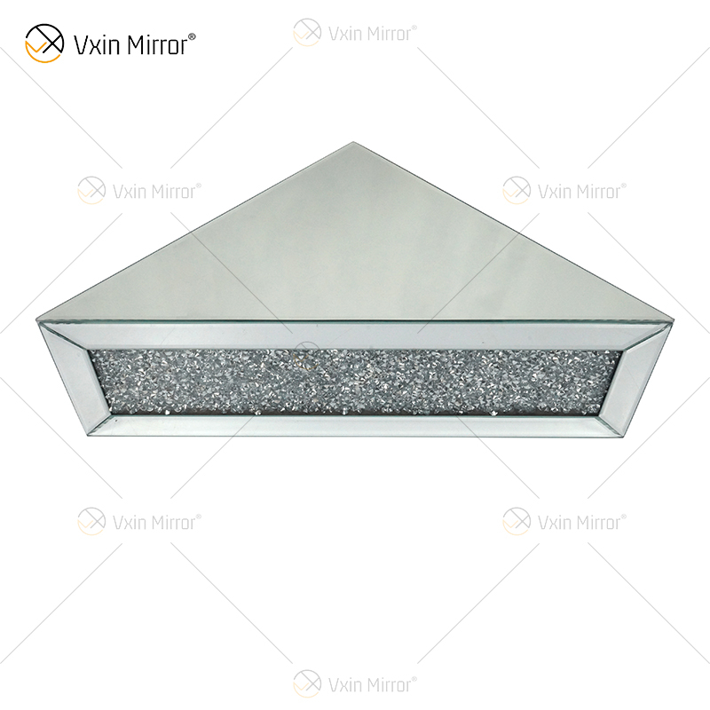 Fornecimento de fábrica Vxin WXF-152 Prata para decoração de parede Prata com diamante esmagado Prateleira de parede com espelho