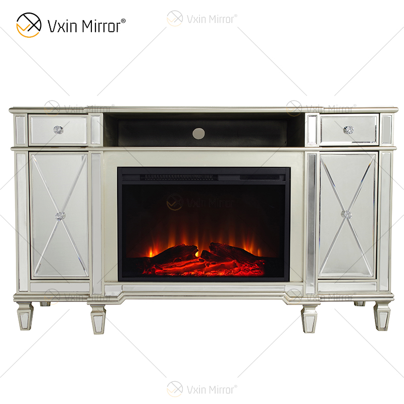 Lareira espelhada Kellington Media Console Lareira elétrica Lareira espelhada Suportes de TV Armário WXF-413
