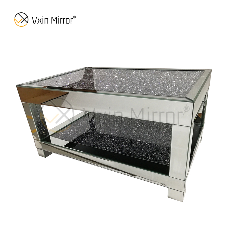 Mesa Lateral Personalizada WXF-117-1 Diamante Triturado Mesa de centro de prata caseira