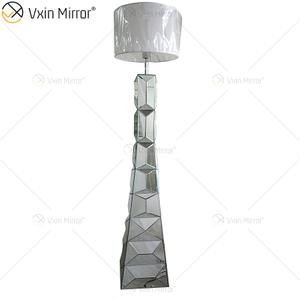 Moldura Preta WXFL-056 Sala de Estar Elegante Prata Moderno Cristal 3D Espelhado Lâmpada Espelho Lâmpada Espelho