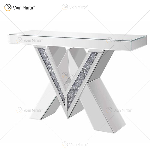 2022 Novos produtos Mesa de console de designer Mesas de console espelhadas de cristal de diamante esmagado