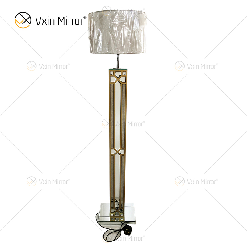 Mesa de cabeceira WXFL-031 Sala de estar Luxo Prata LED Antigo Luminária de Piso Espelhada Lâmpada Espelho