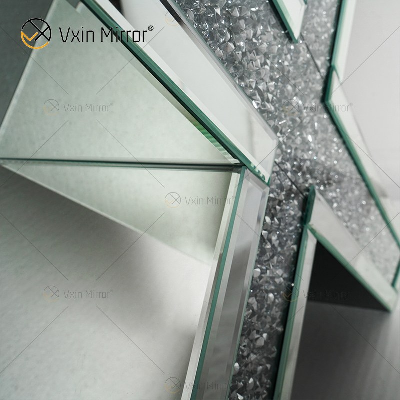 Fornecimento de fábrica OEM WXWF-517 Espelho em forma de X espelhado mesa de console de espelho de diamante