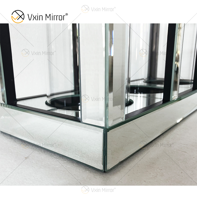 Suporte de vela de vidro espelho prata transparente Meetart com tubo de luz de 3 velas elegante ideal para decoração de casa WXCH-65