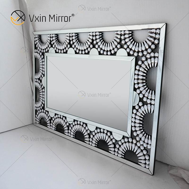 Decoração de parede WXM-1120 Design de estilo de moda luxo cristal diamante espelhado unidades de parede de TV