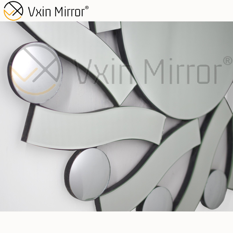 3D Elegante Vxin Moderno WXM-1016 Prata Redondo Espelho Fantasia Arte de Parede
