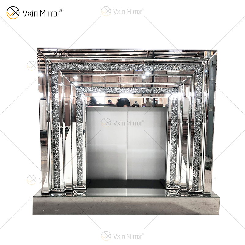 WXWF-1093 Lareira de espelho flutuante de cristal cintilante diamantes com inserções em venda imperdível personalizável