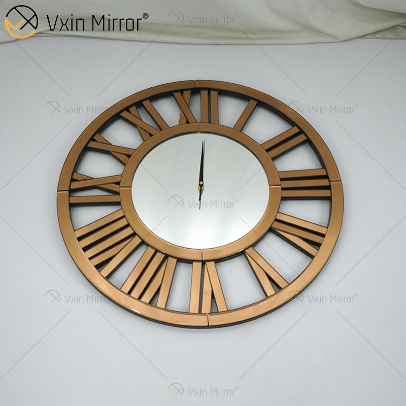 Venda imperdível WXMC-04 Moderno Decorativo de Parede Elegante Design Numeral Romano Prata e Ouro Relógio Espelho de Parede
