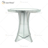 Armário de espelho de cristal de diamante esmagado para corredor de luxo redondo prata espelhada mesa de cabeceira sofás mesa de centro móveis WXF-145