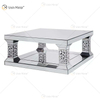 Terno acrílico de alta qualidade prata grande cristal parede espelho mesa lateral mesa de centro sala de estar conjuntos de cristal