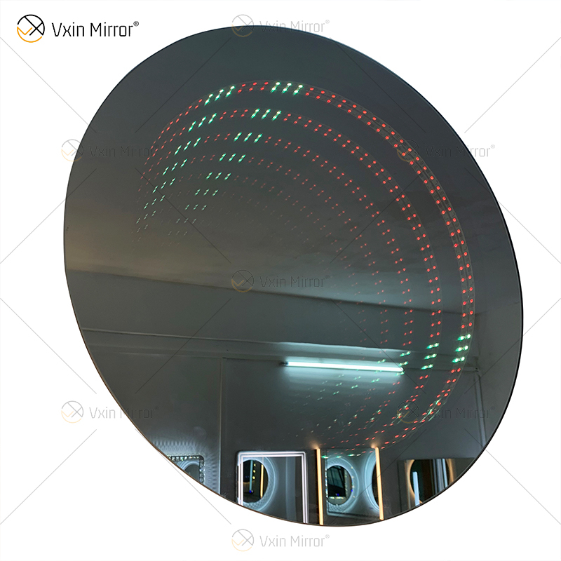 WXDL-114 LED Controle Remoto Fonte de alimentação à prova d'água de 6 cores RGB Espelho de túnel de luz sem moldura montado na parede