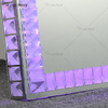 Mosaico LED Inclinado Retangular Espelho de Chão Cristal Surround Espelho de Corpo Inteiro Espelho de Vestir para Quarto Sala de Estar