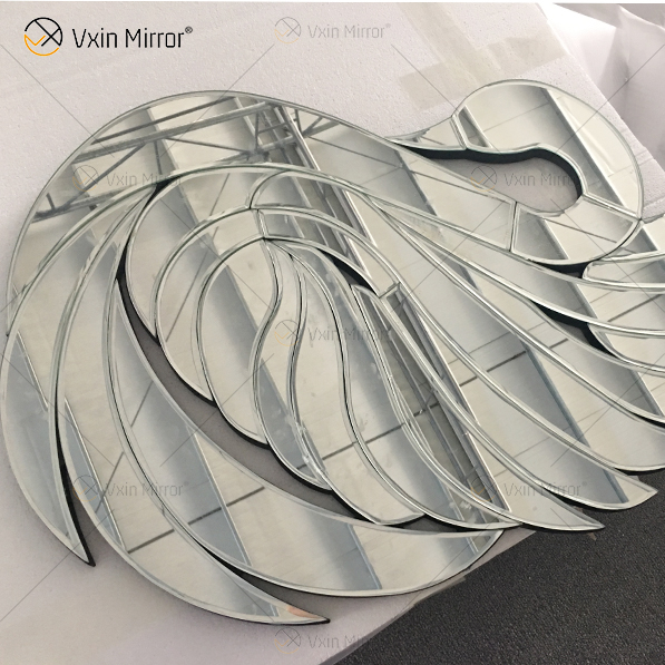 Vidro nobre espelhado personalizado cisne moderno lobby decoração de parede de casa venda imperdível espelho arte de parede decoração de casa para conjunto de sofáWXM-2508