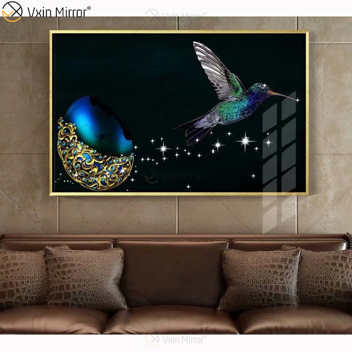 Cristal Porcelana Pintura Resina Revestida MDF Moldura Móveis Espelho Decorativo Parede Arte