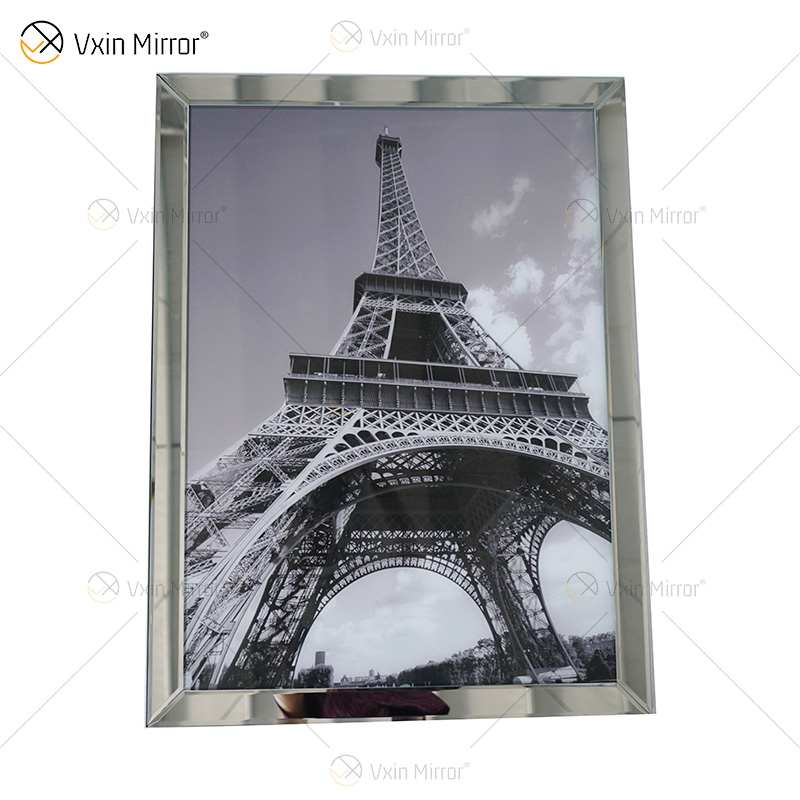 VXin WXPP-21 Decoração de Casa Moldura de Vidro Espelhada Torre Eiffel Arte de Parede Cristal Pintura de Porcelana Espelho Arte de Parede