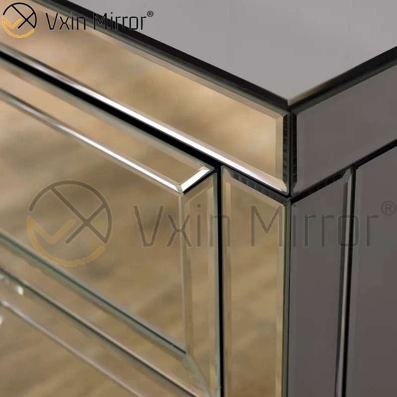 Mesa de cabeceira espelhada alta de qualidade confiável com gavetas sofás mesa de cabeceira para sala de estar WXF-009