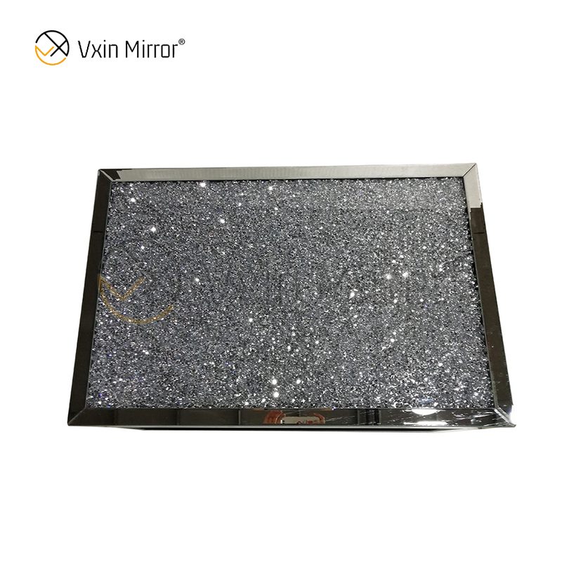 Mesa Lateral Personalizada WXF-117-1 Diamante Triturado Mesa de centro de prata caseira