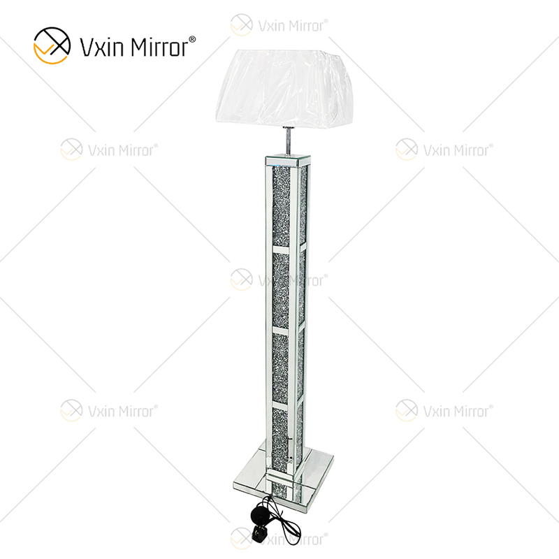 WXFL-032 Sala de Estar Luxo Prata Moderno Esmagado Dia Mond Lâmpada Espelho Lâmpada Espelho