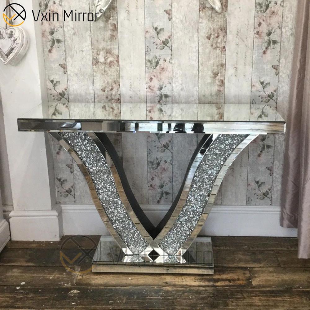 VXin Miorror WXWF-515 Preço Justo Elegante Estilo Francês Barato Demilune Mesa Console Espelhada Barato