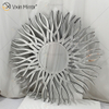 Fornecimento de fábrica prata WXM-1655 forma geométrica espelho de vidro decorativo de parede