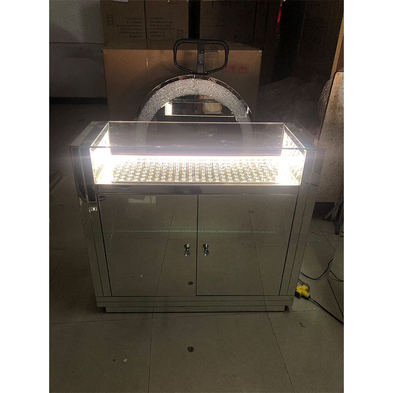 Design de LED WXF-2124 Miçangas Octogonais Espelho de Maquiagem Moda Gabinete Combinar Espelho de LED Plugue Personalizado
