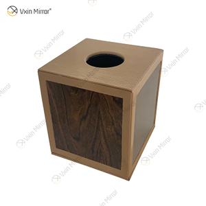Vxin Espelho WXB-003 Caixa de lenços de couro de luxo marrom madeira para decoração de casa