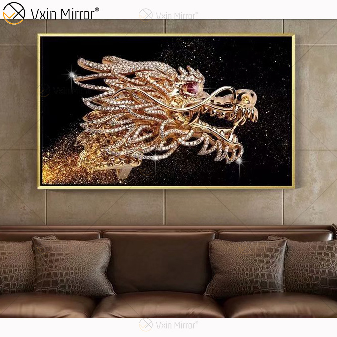 Cristal Porcelana Pintura Resina Revestida MDF Moldura Móveis Espelho Decorativo Parede Arte