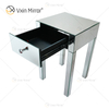 Mesa de cabeceira de cristal com 1 gavetas Móveis de Prata WXF-046 Moderna WXF-046 Mesa de Cabeceira Espelhada