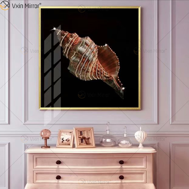 Vxin WXMA-51 Decoração de Casa Moldura MDF Espelhada Arte de Parede Cristal Porcelana Pintura Espelho Arte de Parede
