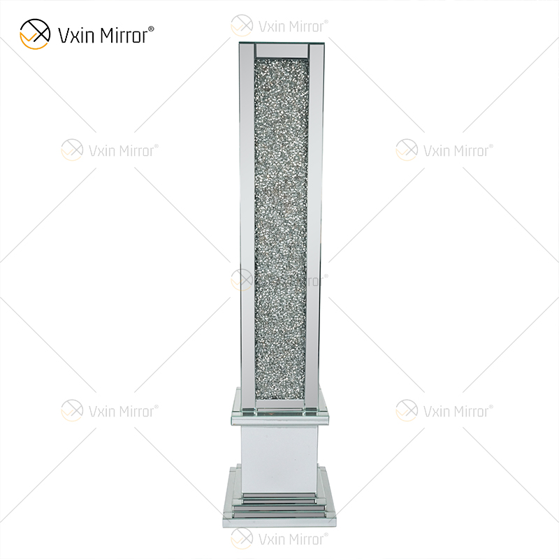 WXF-143 Esmagado Diamante Espelhado Cristal Flutuante Espelho Prata Suporte Para Garrafa De Armazenamento De Vinho