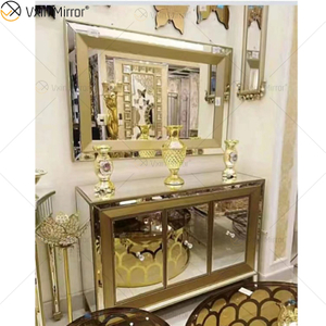 Aparador Champage Gold Design WXF-268 Armário Espelhado de Luxo com Gavetas Muti