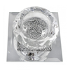 Porta-velas com nome personalizável moderno e elegante WXCH-002 em vidro prateado com diamante esmagado