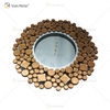Relógio Espelhado WXMC-085 Decoração de Parede Prata Elegante Relógio Redondo Cristal