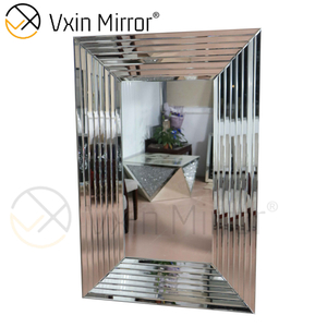 Decoração de Parede Design WXM-1529 Espelho Arte de Parede Retangular Prata Espelho Pendurado na Parede