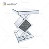 Atacado WXF-115-2 Espelho Mesa Lateral Cristal Elegante Luxo Móveis de Quarto Prata Mesa Lateral