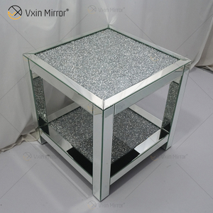 Móveis Espelhados Vxin WXF-117-4 Moderno Elegante Diamante Triturado Mesa Final