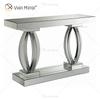 Mesa de console de vidro espelhado única e moderna, mesa de destaque para sala de estar, hall de entrada, decoração de casa WXF-294