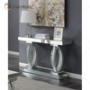 Mesa de console de vidro espelhado única e moderna, mesa de destaque para sala de estar, hall de entrada, decoração de casa WXF-294