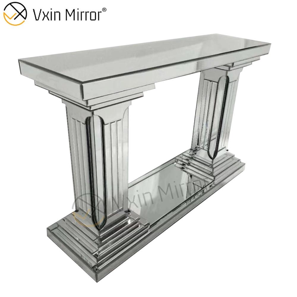 Venda imperdível de fábrica antiga moderna mesa de corredor WXF-082 cristal prata espelho espelho estreito mesa console