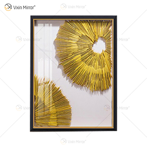 O mais novo WXPA-19 Metal Wall Art Decor Peças de Decoração para Casa Luxo Sala de Estar Emoldurado 3d Abstrato para Casa Conjunto para Venda