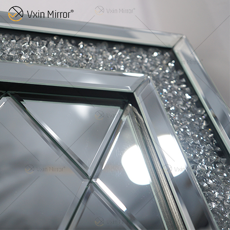 Retângulo veneziano diamante cristal espelhado parede arte decoração de casa corredor para sala de estar sofás WXM-502