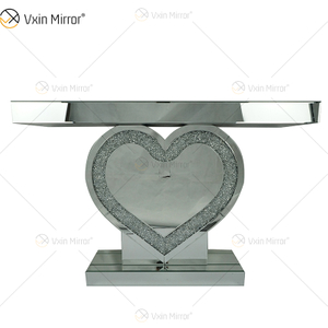 Venda Direta da Fábrica WXF-508 Mesa de Console Espelho Mesas de Console em Forma de Coração de Cristal Diamante