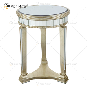 Mesa Lateral Luxo WXWF-162 Decoração de Casa Cristal Prata Anti Ouro Móveis Mesa Lateral Espelhada